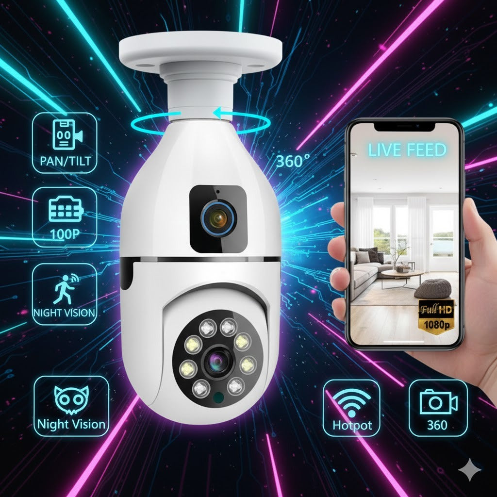 Cámara 360 Bulb Guard Protege tu hogar las 24 horas desde tu celular