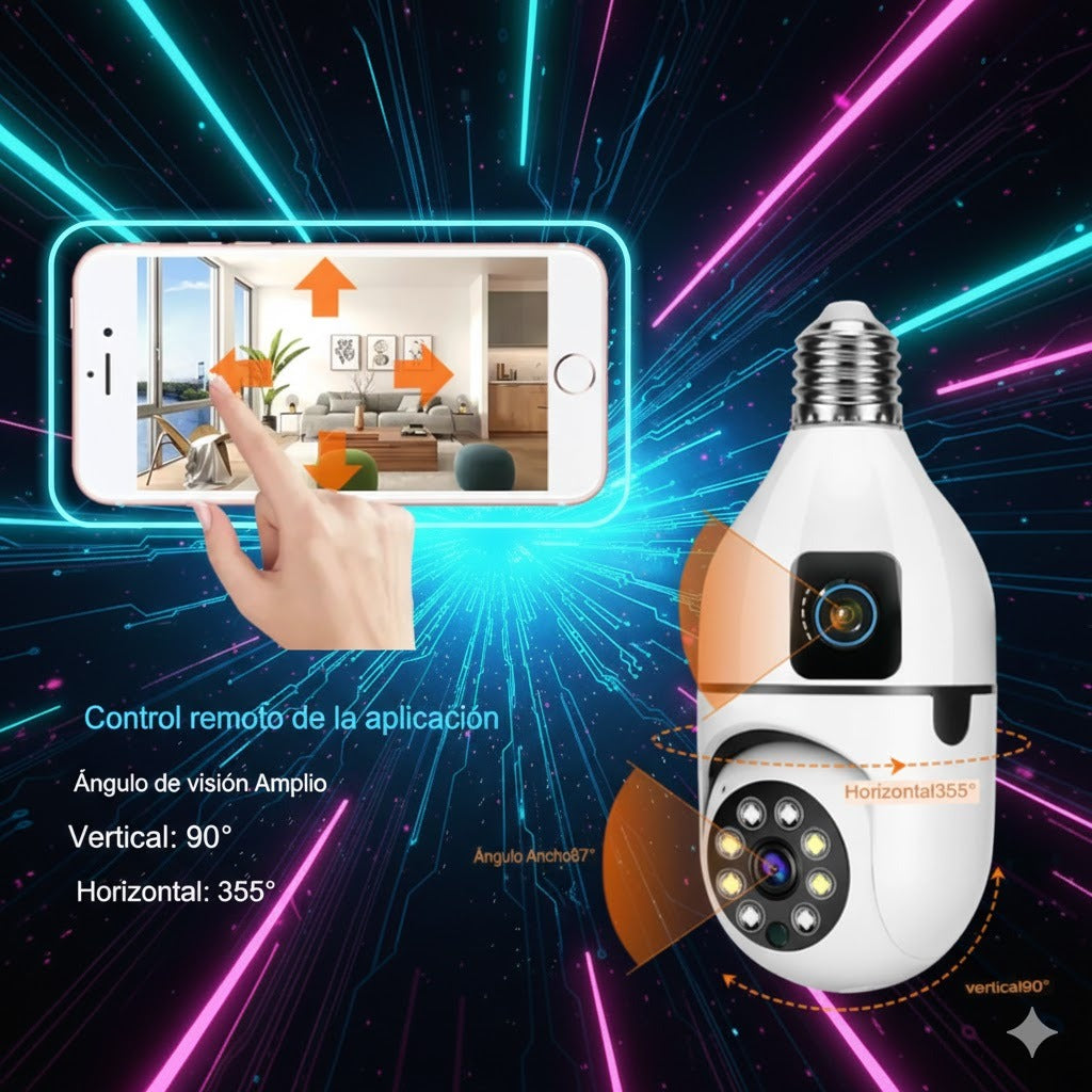 Cámara 360 Bulb Guard Protege tu hogar las 24 horas desde tu celular