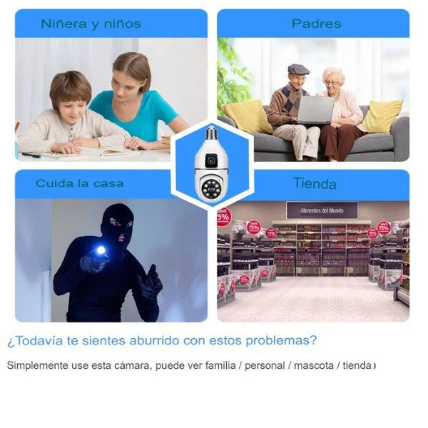 Cámara 360 Bulb Guard Protege tu hogar las 24 horas desde tu celular